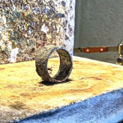 Sterling silver fused ring work in progress.
